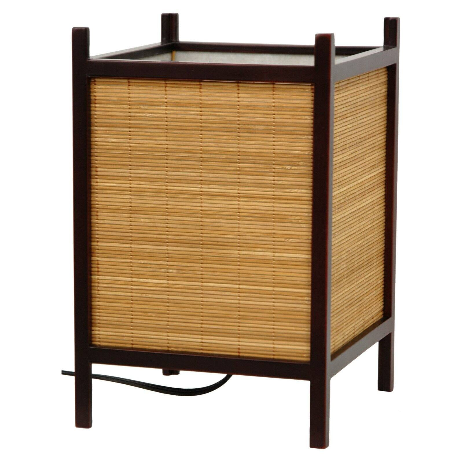 Oriental Furniture Kobayashi Japanese Bamboo Matchstick Table Lamp, 7"W x 10.5"H