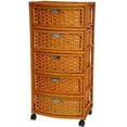 thumbnail image 1 of Oriental Furniture Natural Fiber Chest of Drawers, 5 Drawer, Honey color, 1 of 2