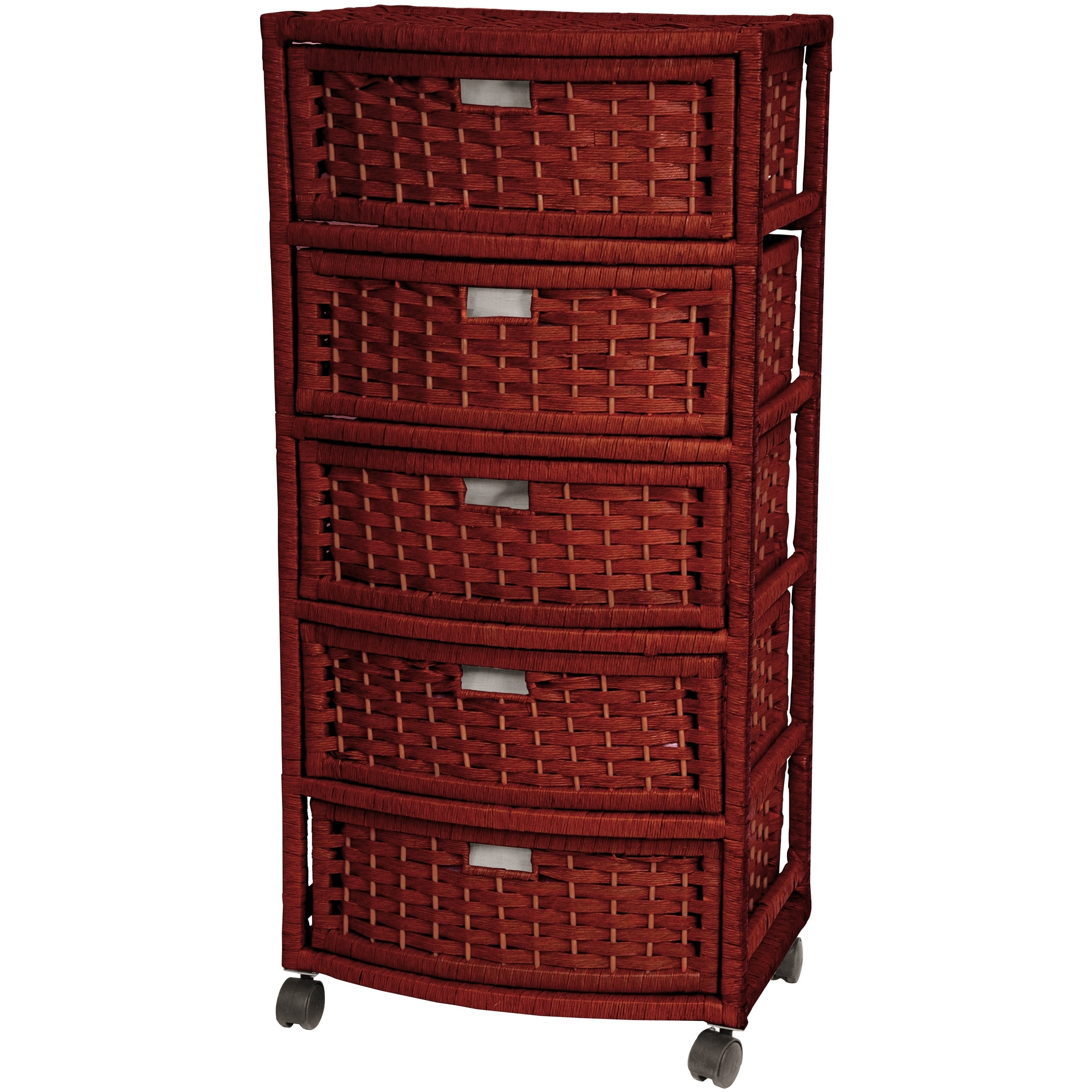 Bohemian Mahogany 5-Drawer Lightweight Storage Chest on Casters