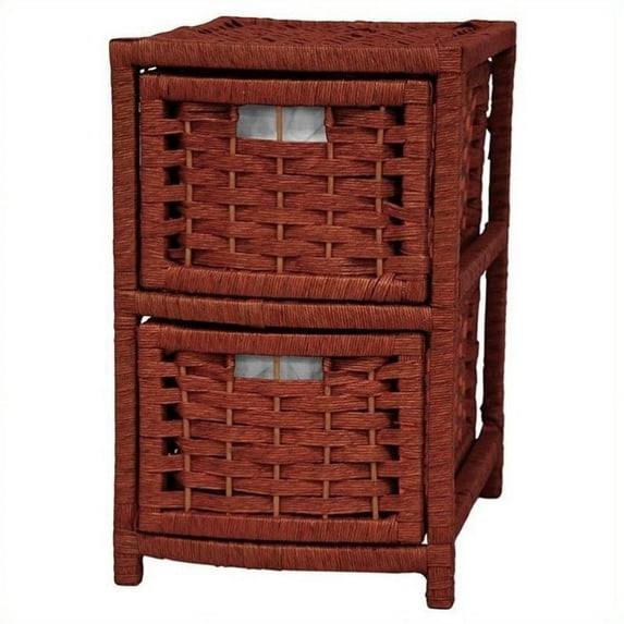 Oriental Furniture Natural Fiber Occasional Chest, 2 Drawer