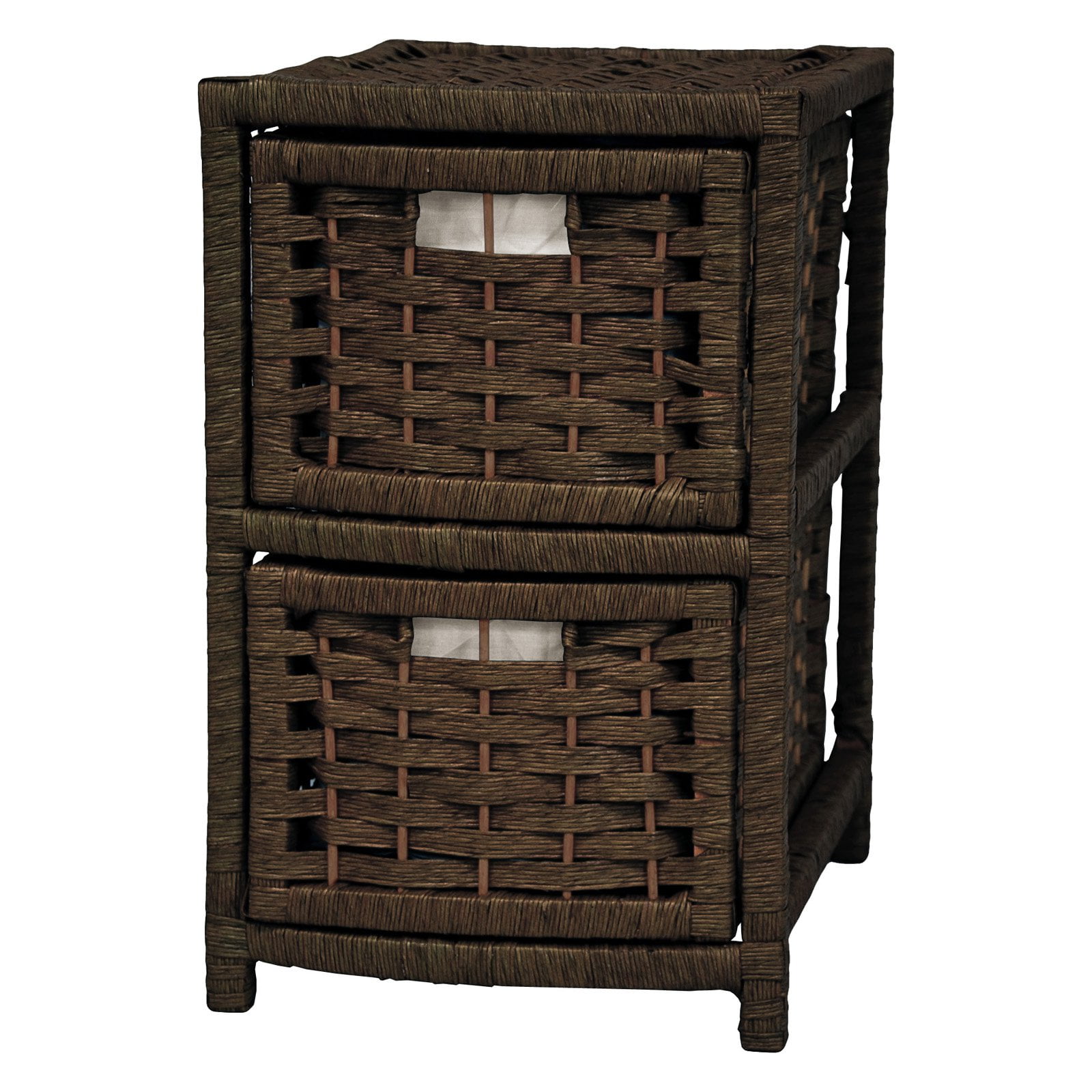 Mocha Bohemian 3-Drawer Natural Fiber Storage Chest