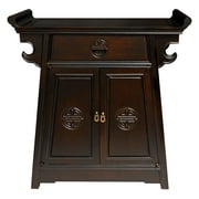 Oriental Furniture Rosewood Altar Cabinet, Asian, Rosewood, hand rubbed lacquer, hand carved