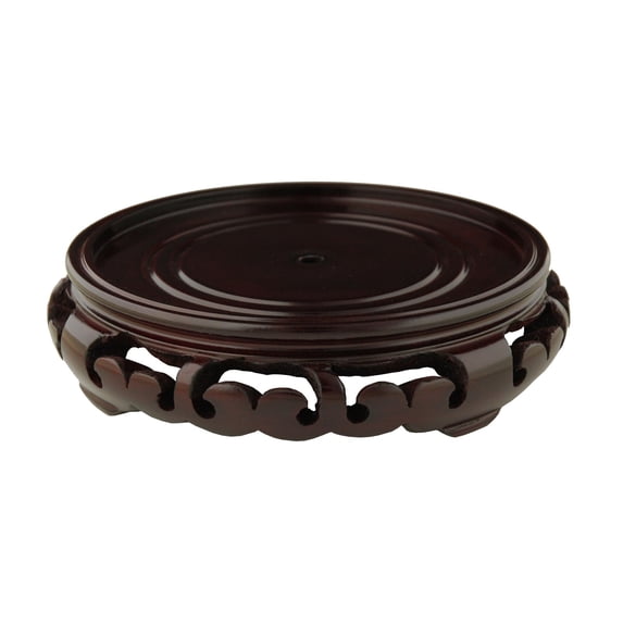 Oriental Furniture Rosewood Carved Stand, Size 10, 9"