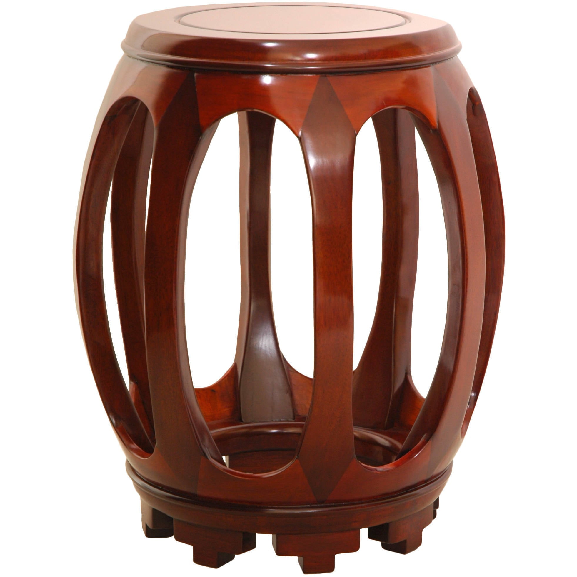 Honey Finish Hand Carved Rosewood Circular Plant Stand