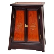 Oriental Furniture Rosewood Long Life Cabinet, Two-tone, 23.00W x 27.50H