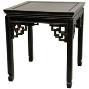 Oriental Furniture Rosewood Square Ming Table, Antique Black