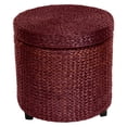 thumbnail image 1 of Oriental Furniture Rush Grass Storage Footstool, 17"H, Red Brown, 1 of 2