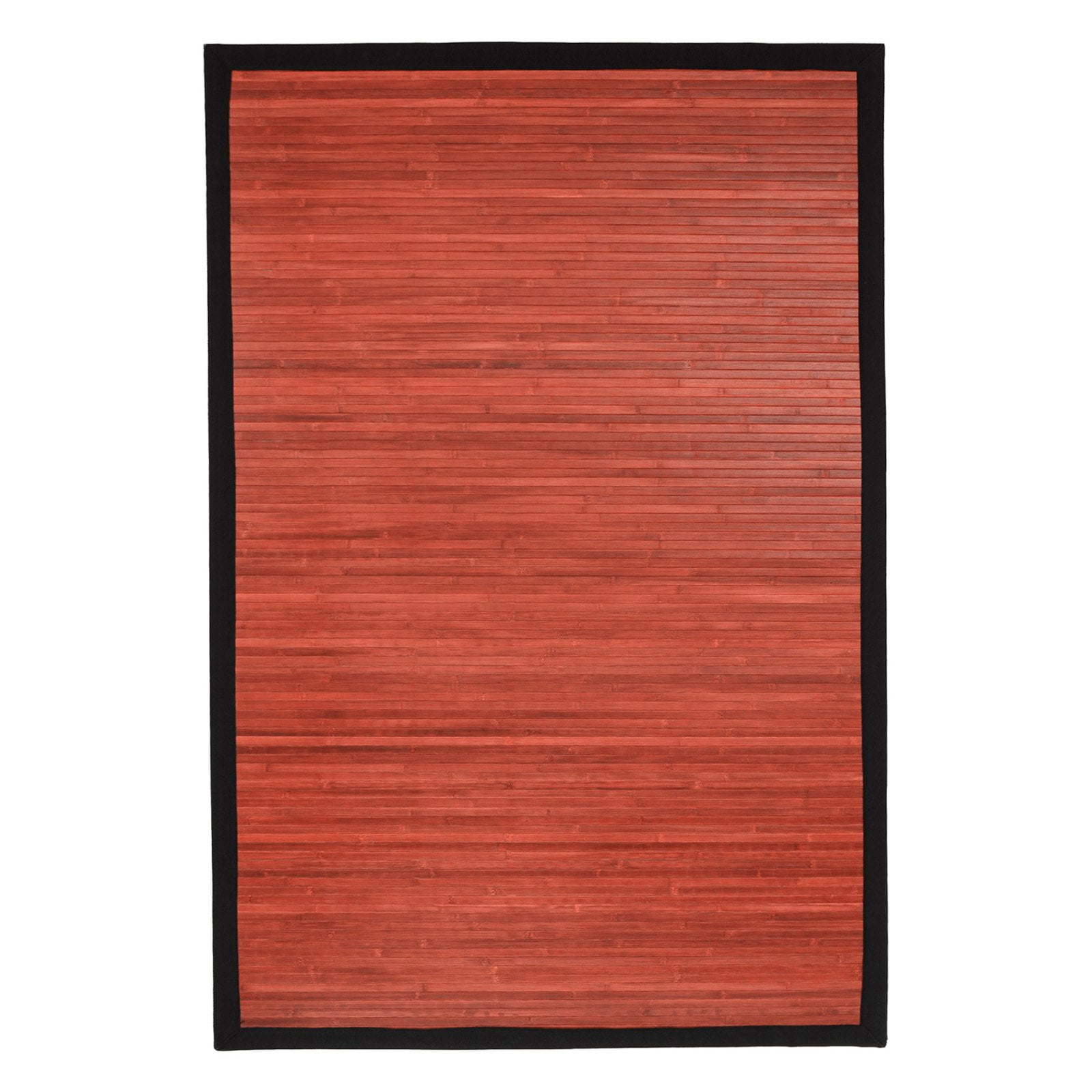 Mahogany and Black Handmade 4' x 6' Oriental Viscose Rug