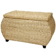 Red Lantern Natural Rush Grass Storage Box with Cotton Lining
