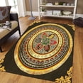 thumbnail image 1 of Oriental Gold Pattern Area Rug For Living Room Bedroom, Light Luxury Minimalist Art Soft Washable Carpet, Indoor Decorative Rug With Non-Slip Backing 4 x 5ft, 1 of 6