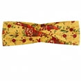 thumbnail image 1 of Oriental Headband, Middle East Pattern Happy New Year in Hebrew Letters Apple Pomegranate, Elastic and Soft Women's Bandana for Sports and Everyday Use, Grey Red Coconut, by Ambesonne, 1 of 3