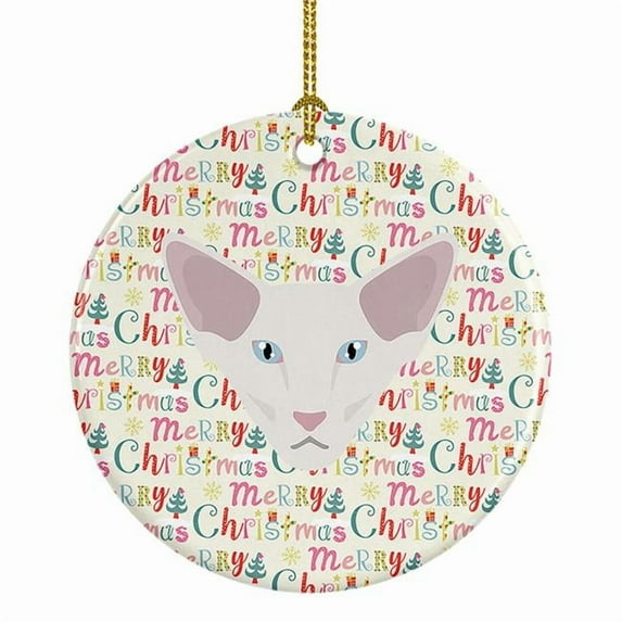 Oriental Longhair Cat Christmas Ceramic Ornament 2.8 in x 2.8 in