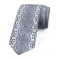 thumbnail image 1 of Oriental Necktie, Ornamental Motifs Floral, Dress Tie, 3.7", Indigo and White, by Ambesonne, 1 of 3