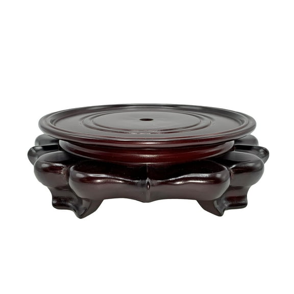 Oriental Onion Shaped Vase Stand (4" W x 1.5" H) - Oriental Furniture Warehouse