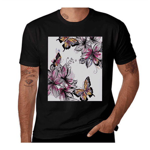 Oriental Ornament Paisley Art-Folk-Dark Brown-White- Casual Streetwea Everyday Tshirt Comfortable Wear tee shirt