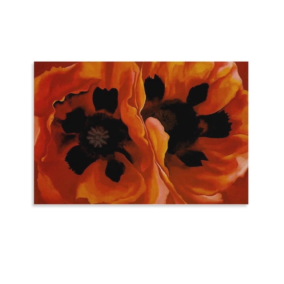 Oriental Poppies (1928) by Georgia OKeeffe Painting Poster Canvas Poster Wall Art Picture Prints Hanging Photo Gift Decor Home Posters Artworks 12x18inch(30x45cm)