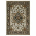 thumbnail image 1 of Oriental Power Loom Area Rug with Fringe - Brown & Ivory, 1 of 1