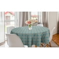 thumbnail image 1 of Oriental Round Tablecloth, Continuous Eastern Moroccan Pattern with Flowers, Circle Table Cloth Cover for Dining Room Kitchen Decor, 60", Sea Blue Dusk, by Ambesonne, 1 of 1