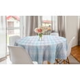 thumbnail image 1 of Oriental Round Tablecloth, Digital Drawn Floral Motifs in Rhombs Pattern, Circle Table Cloth Cover for Dining Room Kitchen Decor, 60", Blue Lavender, by Ambesonne, 1 of 1