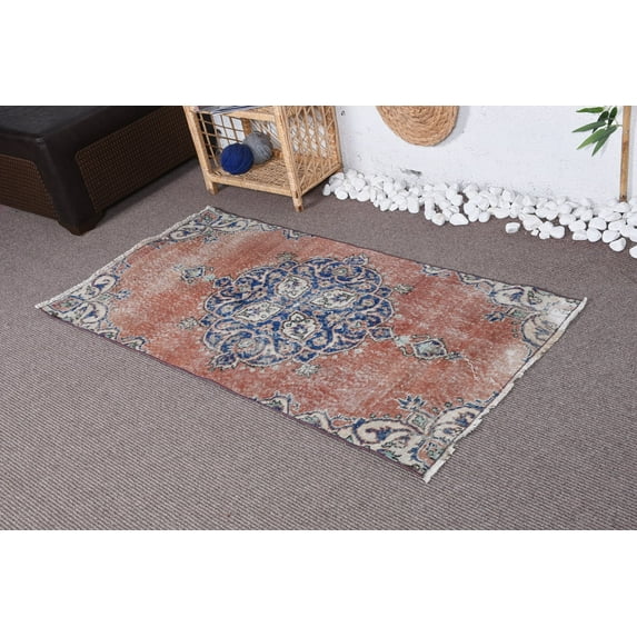 Oriental Rug, 2.7x5.1 ft Small Rug, Vintage Rugs, Turkish Rugs, Bedroom Rug