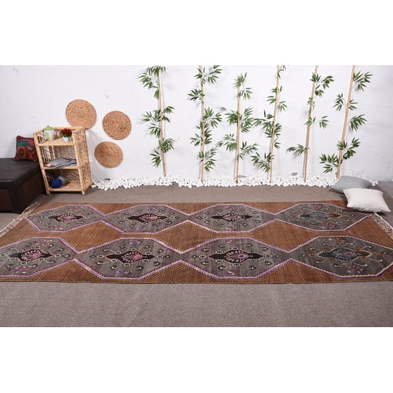 Oriental Rug, Vintage Rugs, 4.7x12.7 ft Runner Rug, Kitchen Rug, Turkish Rugs