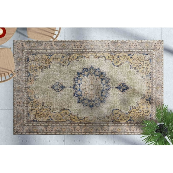 Oriental Rugs, Soft Rug, Saloon Rugs, Antique Decor Rugs, Modern Rugs, Floral Medallion Rugs, Pattern Rug, 3D Printed Rug, Turkish Rug, 5.9'x9.2' - 180x280 cm