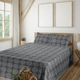 thumbnail image 1 of Ambesonne Oriental Fitted & Flat Sheet with Sham 3 Pcs Set, Traditional Mandala Art, Twin XL, Eggshell and Camel, 1 of 1