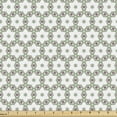 thumbnail image 1 of Ambesonne Oriental Fabric by the Yard Upholstery, Star Like Flowers Motif, 3 Yards, White Pistachio Green, 1 of 5