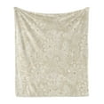 thumbnail image 1 of Oriental Soft Flannel Fleece Blanket, Nature Inspired Curly Motifs Abstract Intricate Flourish Pattern Retro Design, Cozy Plush for Indoor and Outdoor Use, 60" x 80", White and Tan, by Ambesonne, 1 of 5