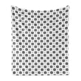 thumbnail image 1 of Oriental Soft Flannel Fleece Blanket, Traditional Moroccan Pattern on Dotted Background Vintage Eastern Design, Cozy Plush for Indoor and Outdoor Use, 60" x 80", Grey Black and White, by Ambesonne, 1 of 5