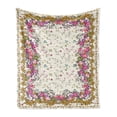 thumbnail image 1 of Oriental Soft Flannel Fleece Throw Blanket, Botanical Nature Art with Flourish Field of Soft Spring Flowers, Cozy Plush for Indoor and Outdoor Use, 50" x 70", Cream and Multicolor, by Ambesonne, 1 of 5