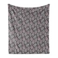 thumbnail image 1 of Oriental Soft Flannel Fleece Throw Blanket, Hamsa Hands Middle Eastern Luck Motif, Cozy Plush for Indoor and Outdoor Use, 50" x 70", Purple Grey Blue, by Ambesonne, 1 of 5