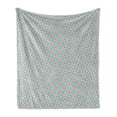thumbnail image 1 of Oriental Soft Flannel Fleece Throw Blanket, Stalactite Inspired Intricate Lattice Moroccan Style, Cozy Plush for Indoor and Outdoor Use, 50" x 60", Rust Blue and Eggshell, by Ambesonne, 1 of 6