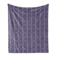 thumbnail image 1 of Oriental Soft Flannel Fleece Throw Blanket, Traditional Eastern Inspired Shapes, Cozy Plush for Indoor and Outdoor Use, 50" x 70", Dark Indigo Mauve, by Ambesonne, 1 of 5