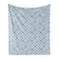 thumbnail image 1 of Oriental Soft Flannel Fleece Throw Blanket, Traditional Floral Motifs Nostalgic, Cozy Plush for Indoor and Outdoor Use, 50" x 70", Sky Blue White, by Ambesonne, 1 of 5