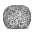 thumbnail image 1 of Oriental Storage Toy Bag Chair, Monochrome Design Cultural Pattern Intricate Folk Swirls Leaves, Stuffed Animal Organizer Washable Bag, Small Size, White and Black, by Ambesonne, 1 of 3