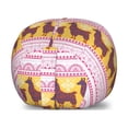 thumbnail image 1 of Oriental Storage Toy Bag Chair, Ornamental Alpaca or Llama Feels, Stuffed Animal Organizer Washable Bag, Large Size, Mustard Burnt Orange, by Ambesonne, 1 of 3