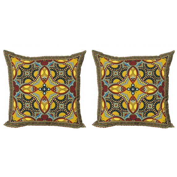 Ambesonne Oriental Throw Pillow Cover 2 Pack, Middle Orient Eastern, 20", Multicolor