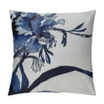 thumbnail image 1 of Oriental Throw Pillow Cushion Cover, Watercolors Eastern Floral Motif Brushstroke Effect Hand Drawn Work of Art Image, Decorative Square Accent Pillow Case,  Gray Blue, 1 of 5