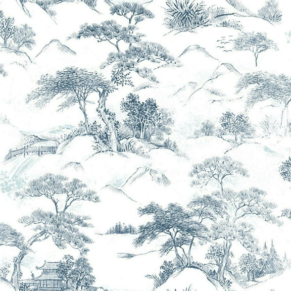 Oriental Toile Peel and Stick Wallpaper