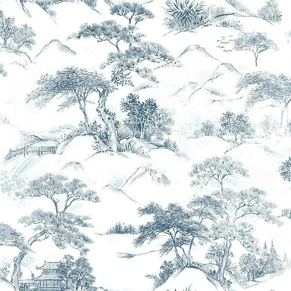 Oriental Toile Peel and Stick Wallpaper
