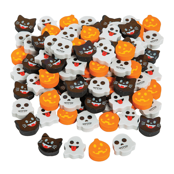 Oriental Trading Company Emoji Erasers Multi-color Halloween Party Favors, 144 Count
