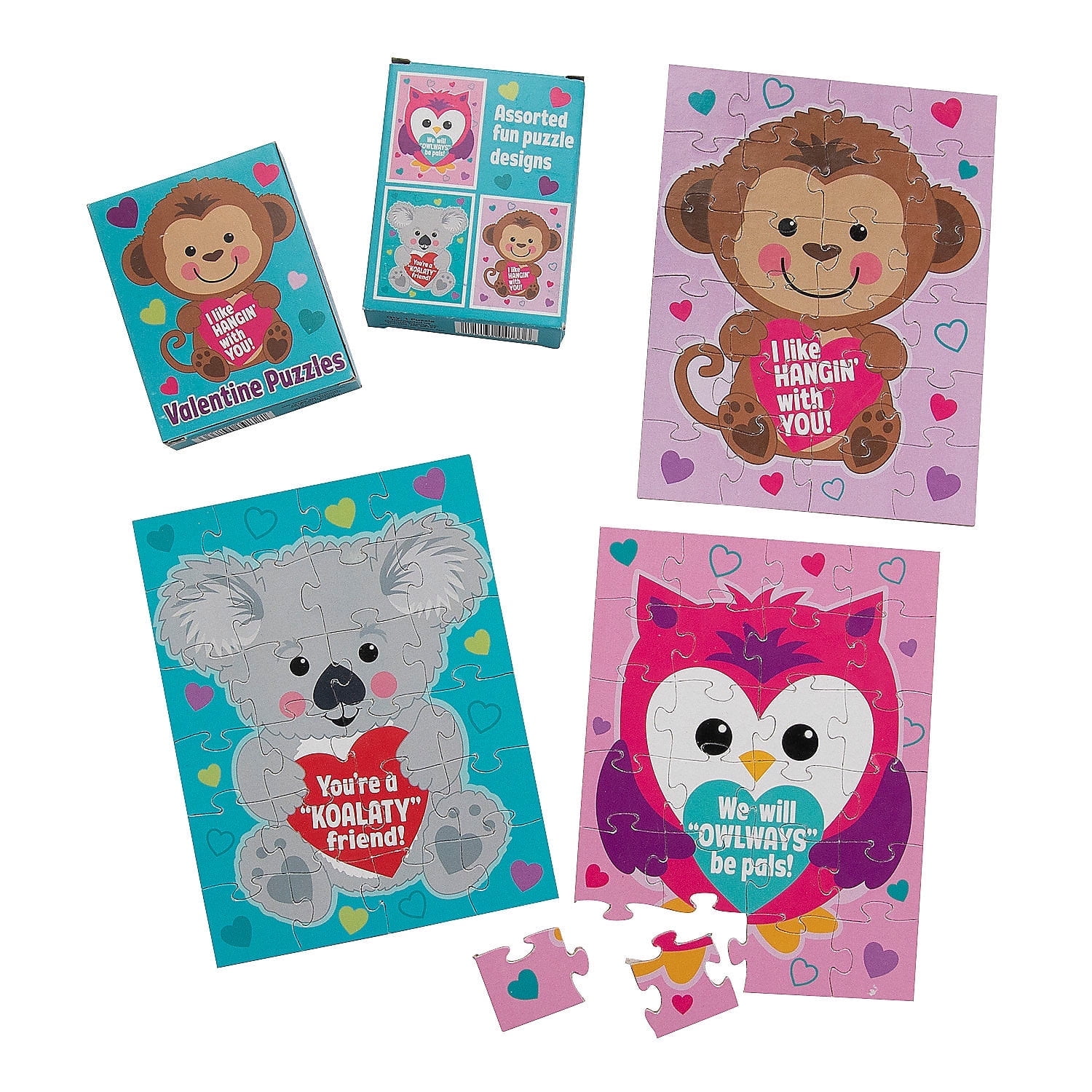 Oriental Trading Company Valentine Mini Jigsaw Puzzles - 12 Pc.