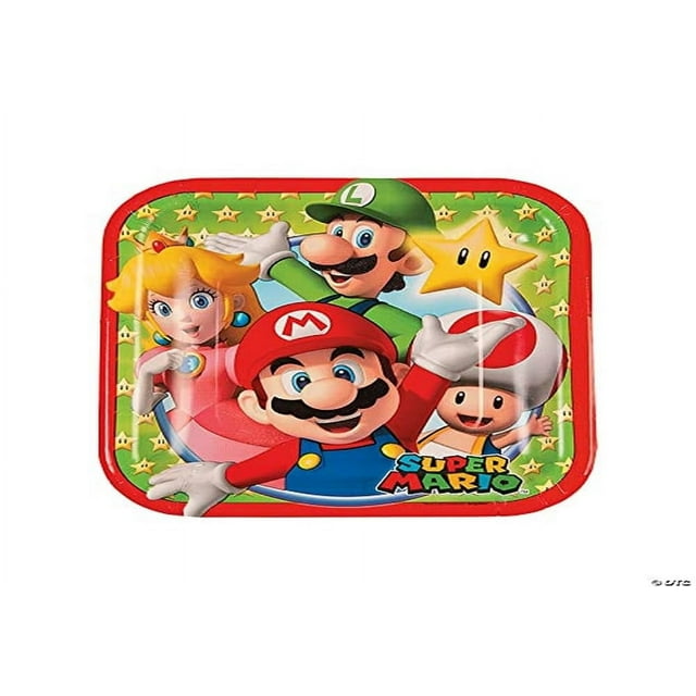 Oriental Trading Square Paper SSF20 Plates | Super Mario | 8 Pcs., Small