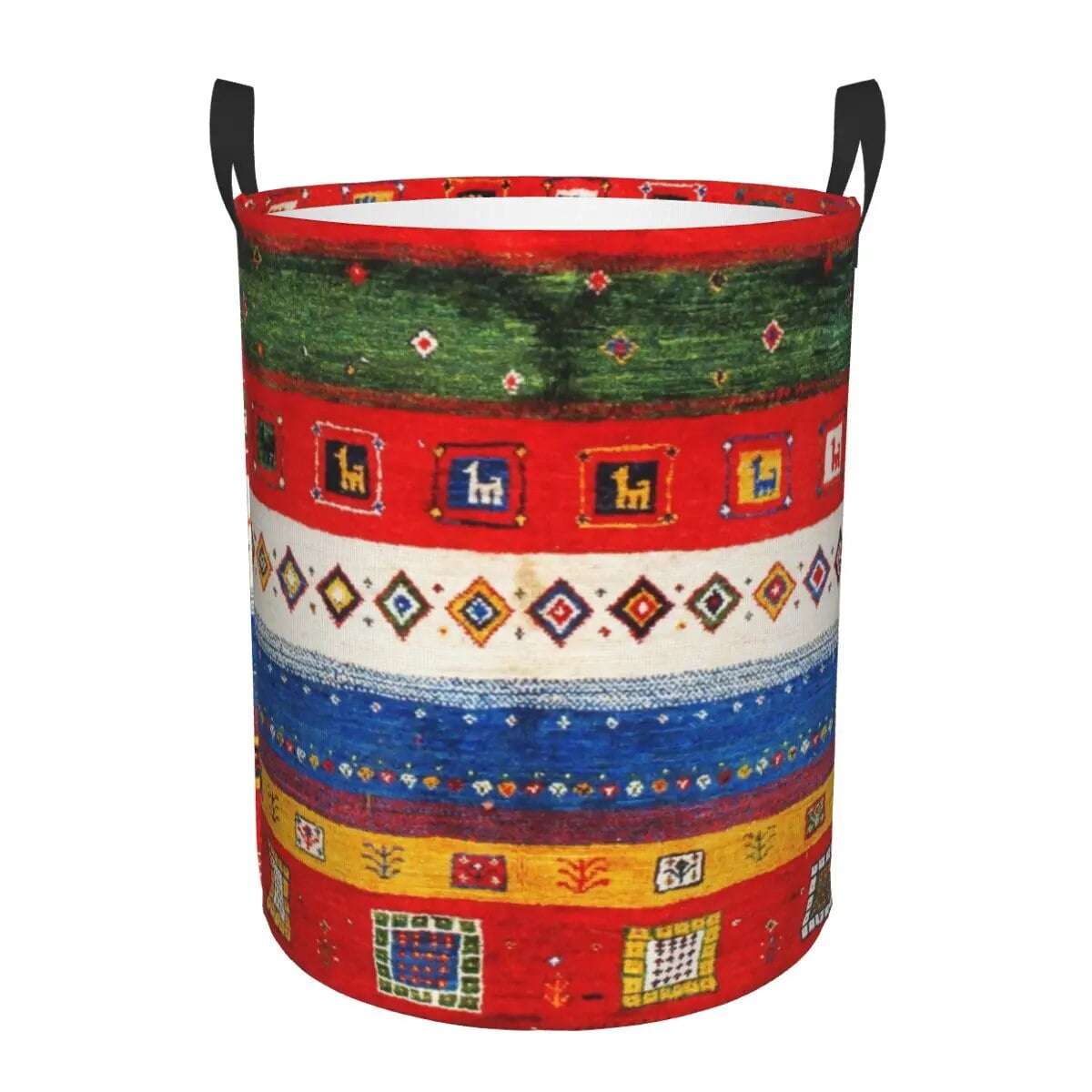Oriental Traditional Farmhouse Vintage Bohemian Style Laundry Basket