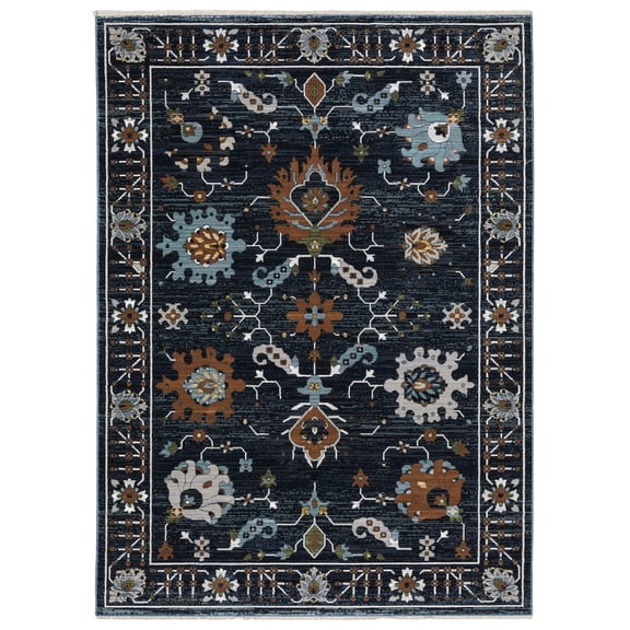 Oriental Weavers Keira Area Rug KEI08 Traditional Blue Floral 3' 3" X 5' Rectangle