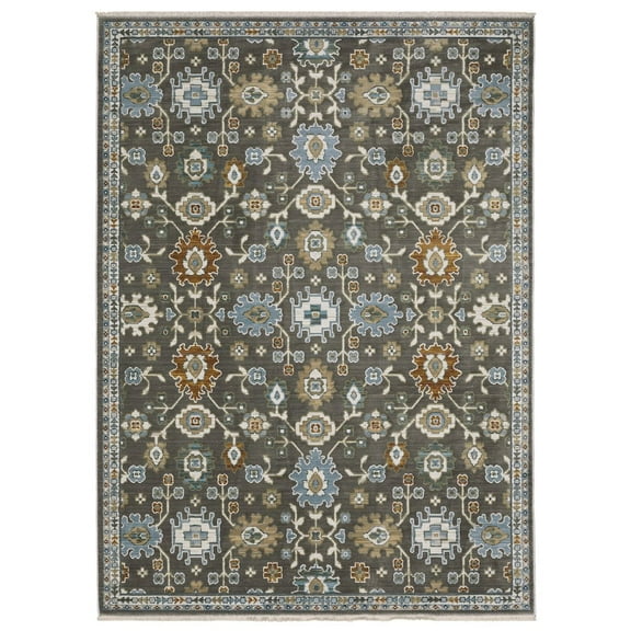 Oriental Weavers Keira Area Rug - KEI01 - 3'3" x 5' - in Grey/ Multi - Vintage Inspired, Stain Resistant, Family and Pet Friendly , Entrway, Bedroom Rug