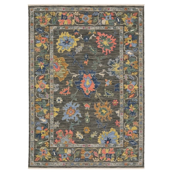 Oriental Weavers Lucca Wool Blend Area Rug - 2889E - 3'3" x 5' - in Gray/ Multi - Vintage Inspired, Wool Blend, Entrway, Bedroom Rug