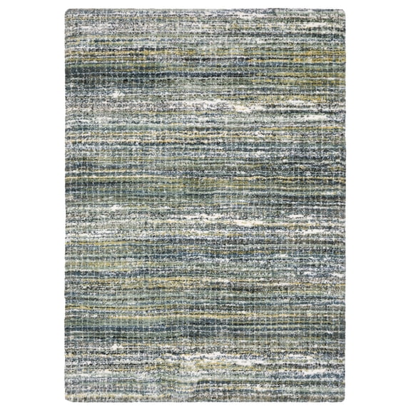 Oriental Weavers Galileo Area Rug - GAL07 - 5'3" x 7'6" - in Green/ Blue - Modern Industrial Style, Stain Resistant, Family and Pet Friendly , Bedroom, Office Rug