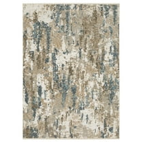 Oriental Weavers Echo Area Rug - ECH11 - 5'3" x 7'6" - in Beige/ Teal - Modern Style, Stain Resistant, Family and Pet Friendly , Bedroom, Office Rug